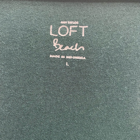 27-Ann Taylor LOFT Beach Maxi Dress LARGE Blue Green Stripe Racerback Stretchy - Picture 3 of 9